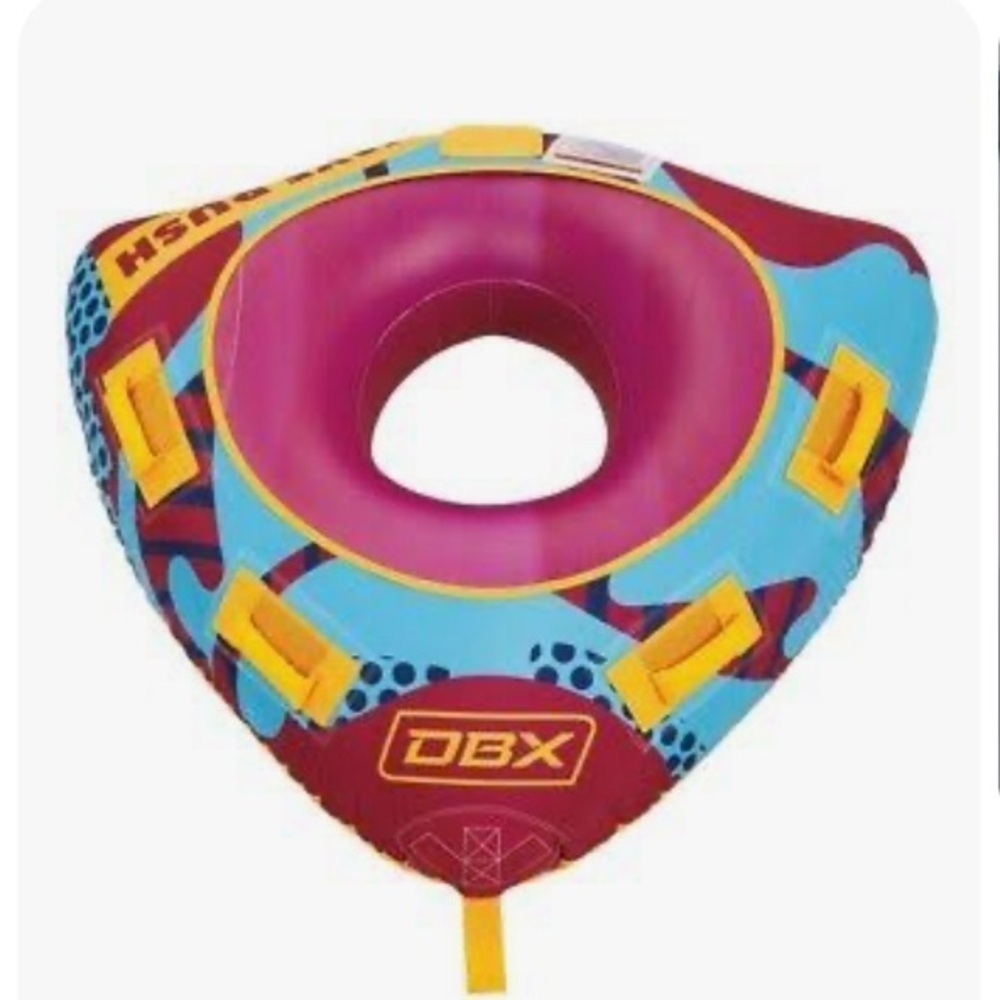DBX Wave Rush 1-Person Towable Tube Triangle Inflatable Boat Lake Water Sports